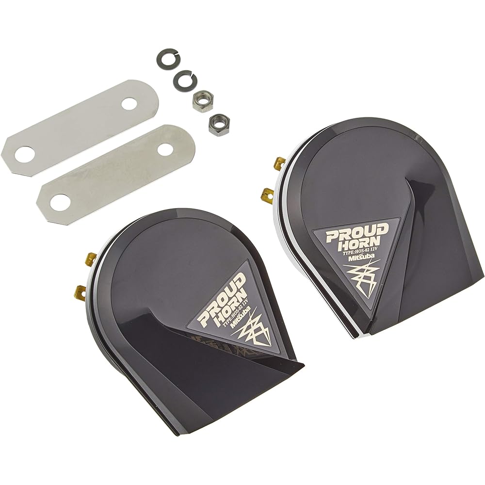 MITSUBA HOS-02B Proud Black [Craction] Horn + SZ-1133 Horn Harness [Craction] Easy Installation for Horn (Set Purchase)