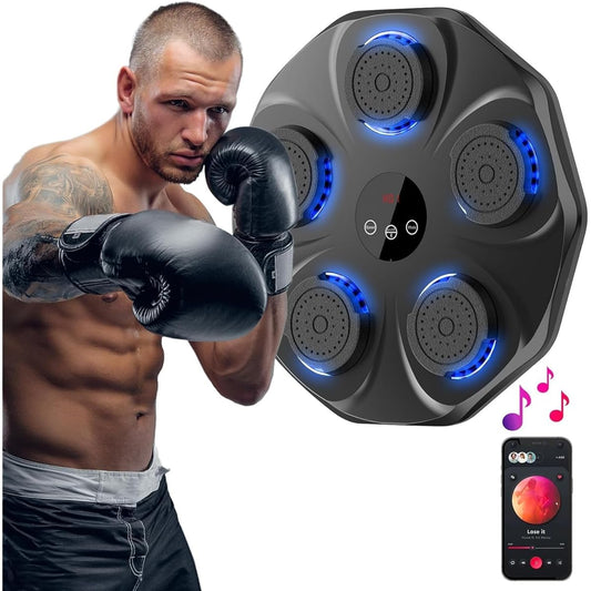 Music Boxing Machine, Music Boxing, 2024 Fienow Advanced Edition Music Boxing Machine, Smart Rhythm Boxing Machine, Boxing, Smart Rhythm Boxing Machine, Equipped with LED Lights, Wall Mounted Music