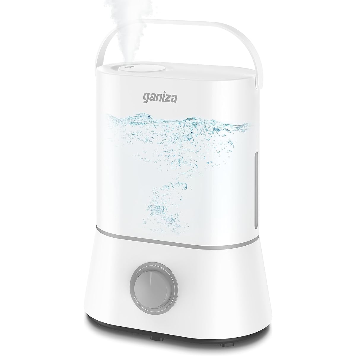 Ganiza Humidifier, 1.6 fl oz (4 L) Large Capacity, Tabletop, Small, Up to 10.8 fl oz (300 ml) / h 50 Hours of Continuous Operation, 22 dB Silent, Stepless Adjustment, Supports Up to 22 Tatami Mats,