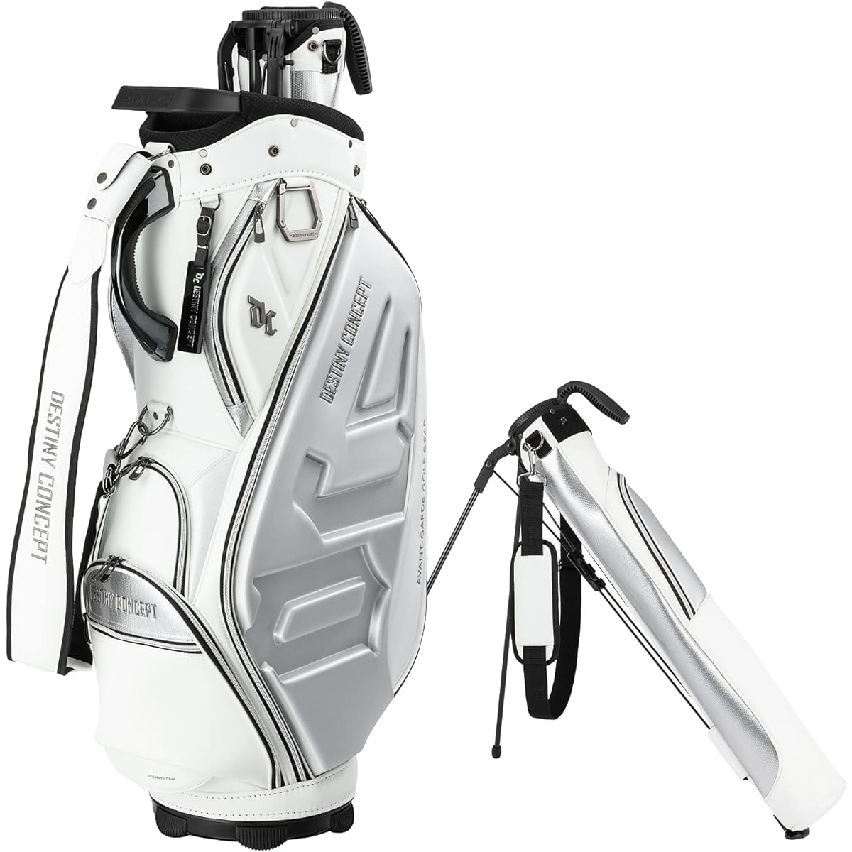 [DESTINY CONCEPT] DESTINY CONCEPT Dual Caddy Bag DC-X14B DUAL Self Stand Club Case Built-in