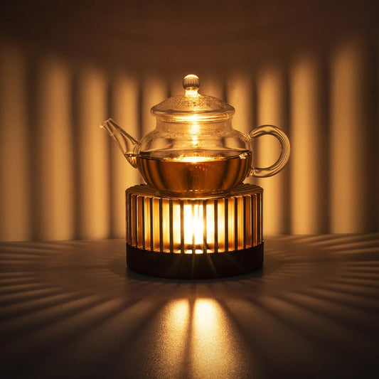 Teapot warmer, medium size, tea warmer, diameter approx. 110mm, teapot, candle warmer, teapot, creates beautiful light, tea warmer, can heat canned food as is, simple, thermal insulation, tea, black tea, coffee, fondue, hot pot, cheese fondue