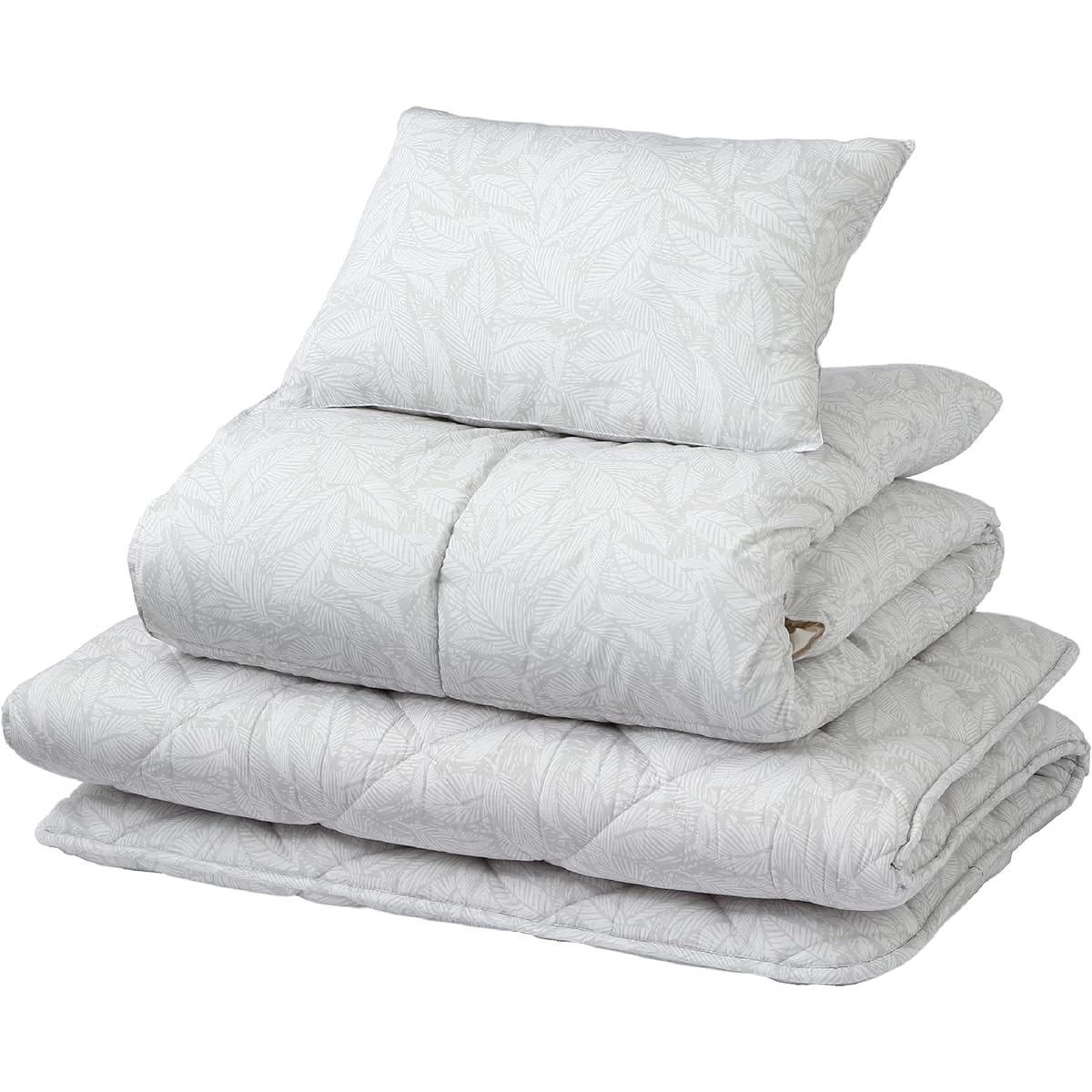 nishikawa [Nishikawa] Down comforter set [Dedicated compressed storage case included] 3-piece single beige lightweight antibacterial odor resistant body pressure dispersion mattress double layered down comforter futon bedding set AF02009042