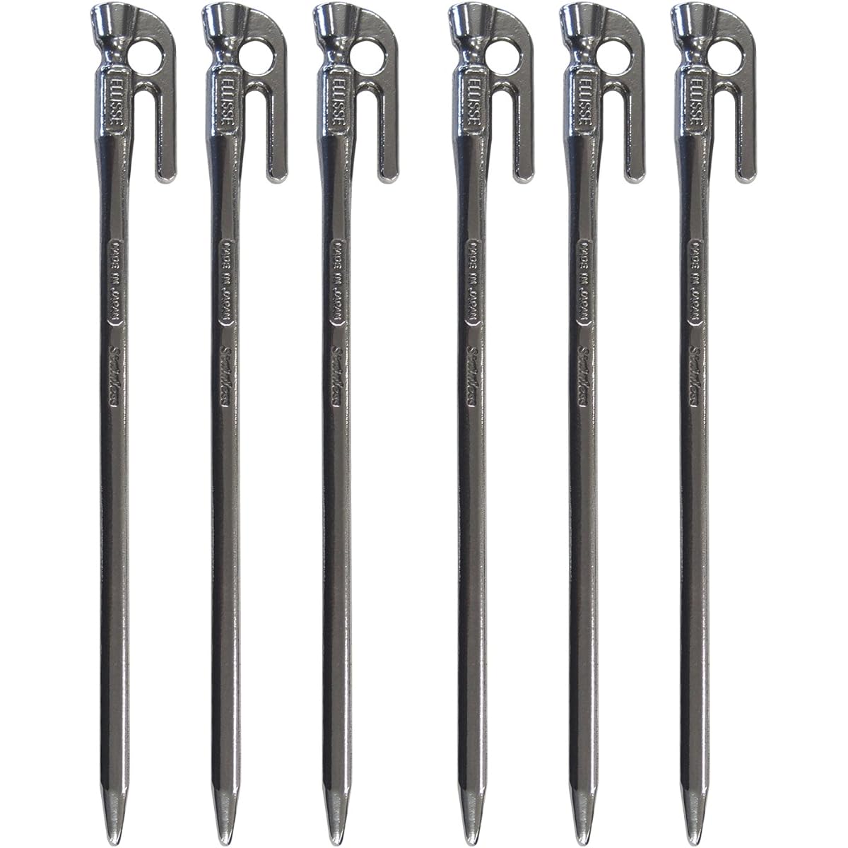 ELLISSE High Strength/High Corrosion Resistance NEW Stainless Steel Forged Peg Elisse Stake 28cm MK-280ST MADE IN JAPAN (Set of 6)