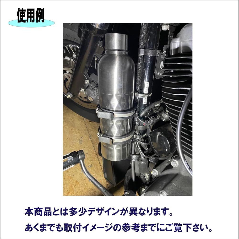 Motorcycle Emergency Tank Stainless Steel Carrying Can Spare/Reserve Tank 1.0L/1.5L Selectable External Gas Tank Fixed Band Included Touring Harley Chopper American Sportster etc. General Purpose Custom Product (1.5L/Scale Type)