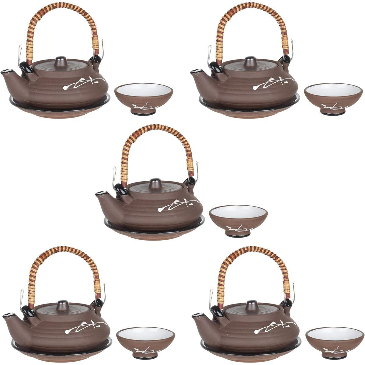 Set of 5 Flat Matsuba Dobin Mushi [200cc] [Dobin Steam] [Restaurant, Inn, Japanese Tableware, Restaurant, Commercial Use]