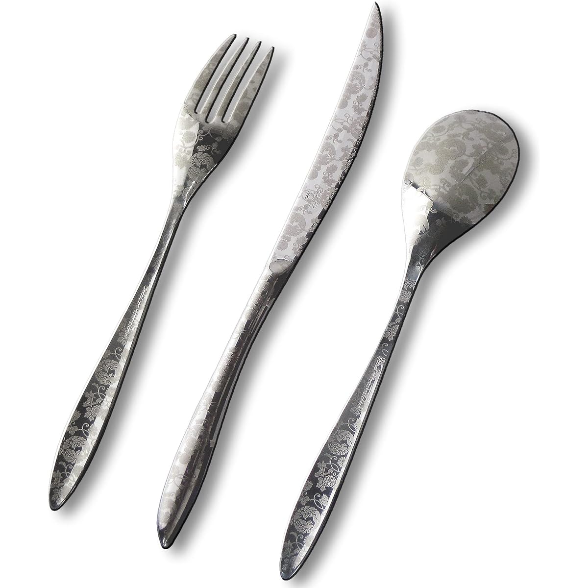 Nagao IKI Dinner Cutlery Set, Phoenix, 3 Pieces, 18-8 Stainless Steel, Wooden Box, Made in Japan