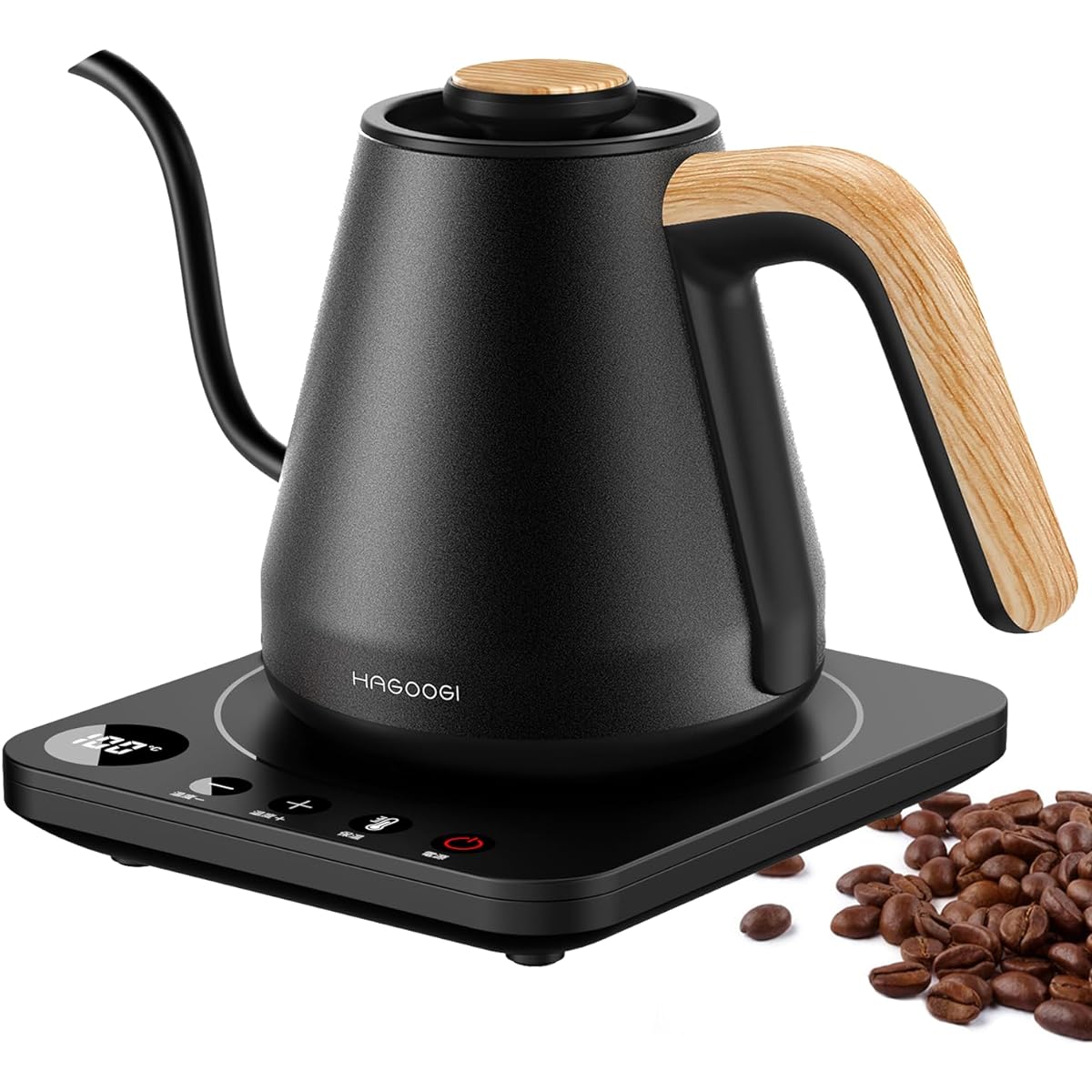 HAGOOGI Electric Kettle Coffee 0.8L 1200W Coffee Kettle Temperature Adjustment (1℃ increments 40℃ to 100℃) / Heat Retention Function (30 Minutes) / Dry Cooking Prevention Function / Automatic Power Off Kettle Narrow Mouth Birthday Mother's Day Present Bl