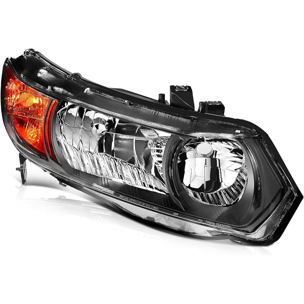 ROADFAR 2 door 2006 2007 2008 2009 2010 2011 Headlight Assembly + Park/Signal Head Lamp Black Chrome Housing (Ride seat and passenger side side)