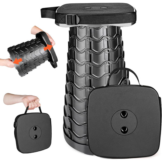 [SCIVEI] [New release in 2024] Folding chair, outdoor chair, folding chair, compact, square, ultra-lightweight, opens and closes in 1 second, load capacity 220KG, height adjustable, extendable stool, waterproof, "design registered", for camping, fishing,