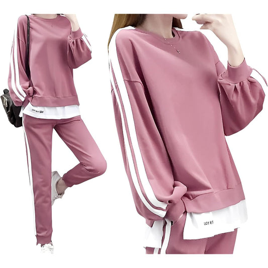 [Second Roots] Setup Sweatshirt Sweatshirt Jersey 2 Piece Set Layered Style Sideline Loungewear Easy Spring Summer Autumn Winter Women's 073S M~2XL