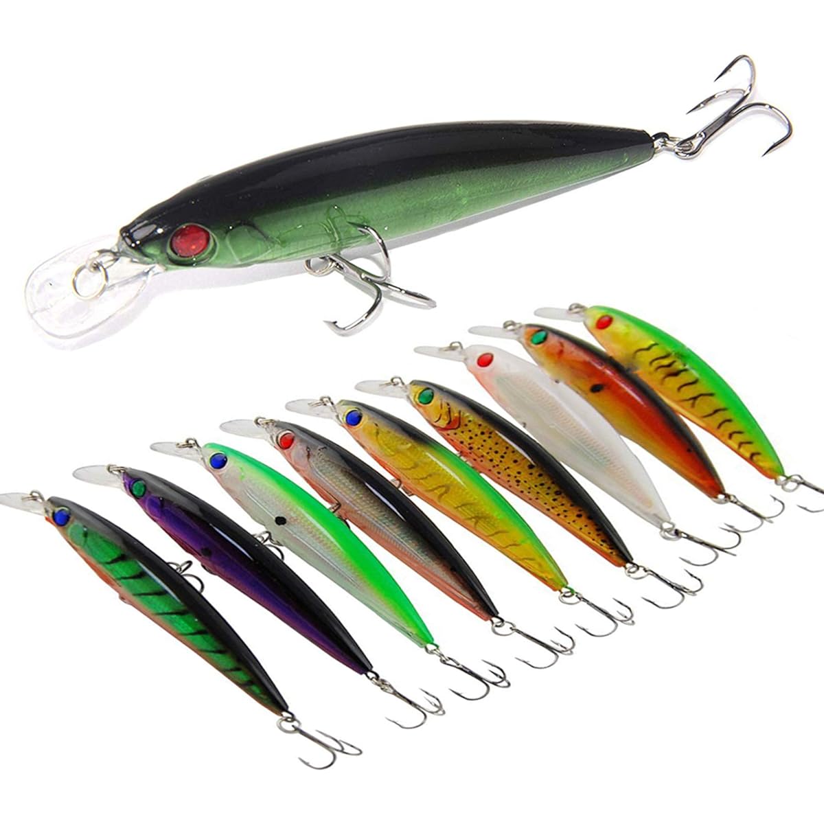 Floating Minnow Minnow Earth Set Bass Sea Bass Flounder Bass Fishing Surf Fishing Proven Multicolored Minnow with Lip Applicable to surface layer middle layer