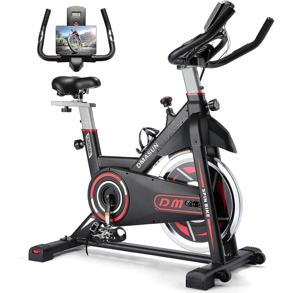 DMASUN Aero Bike, Home Use, Quiet Spin Bike, Fitness Bike, Quiet, Magnetic Type, Stepless Adjustment, Adjustable Saddle and Handle, Professional Training, Exercise Machine