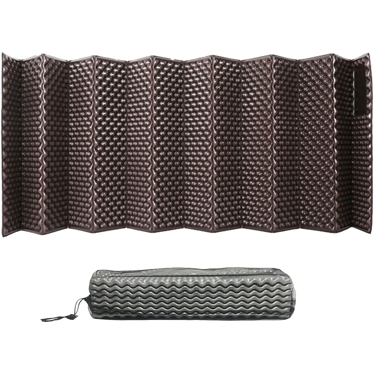 S'more Aluminum Waffle Mat Camping Mat Foldable Aluminum Mat Compact Heat Retention Cold Air Blocking Lightweight 183 x 56 x 2cm 460g Storage Bag Included