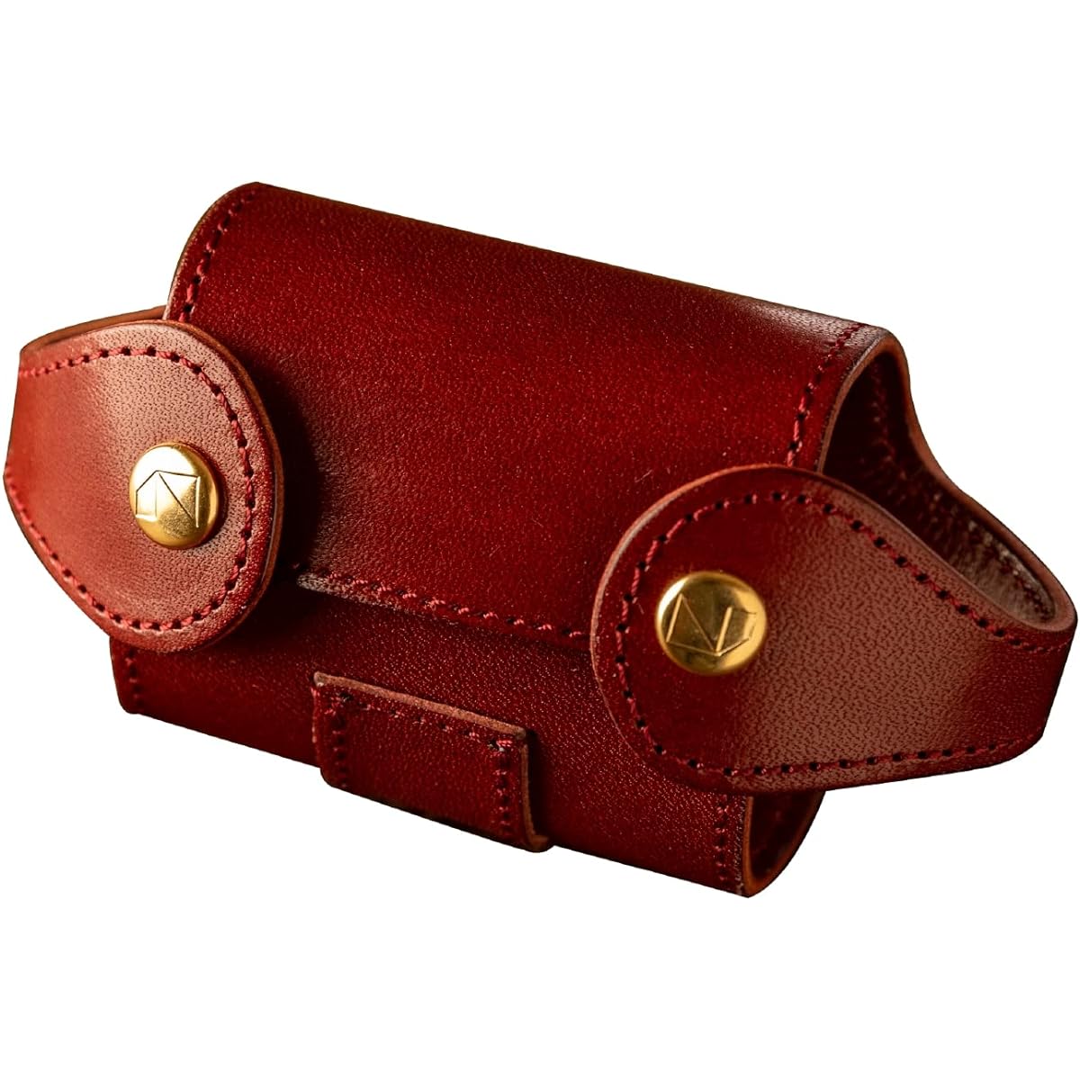[Am de Mas] Golf Ball Holder 2 Pieces Tee Holder with Clip Tochigi Leather Genuine Leather Made in Japan Leather GC-039 W Red