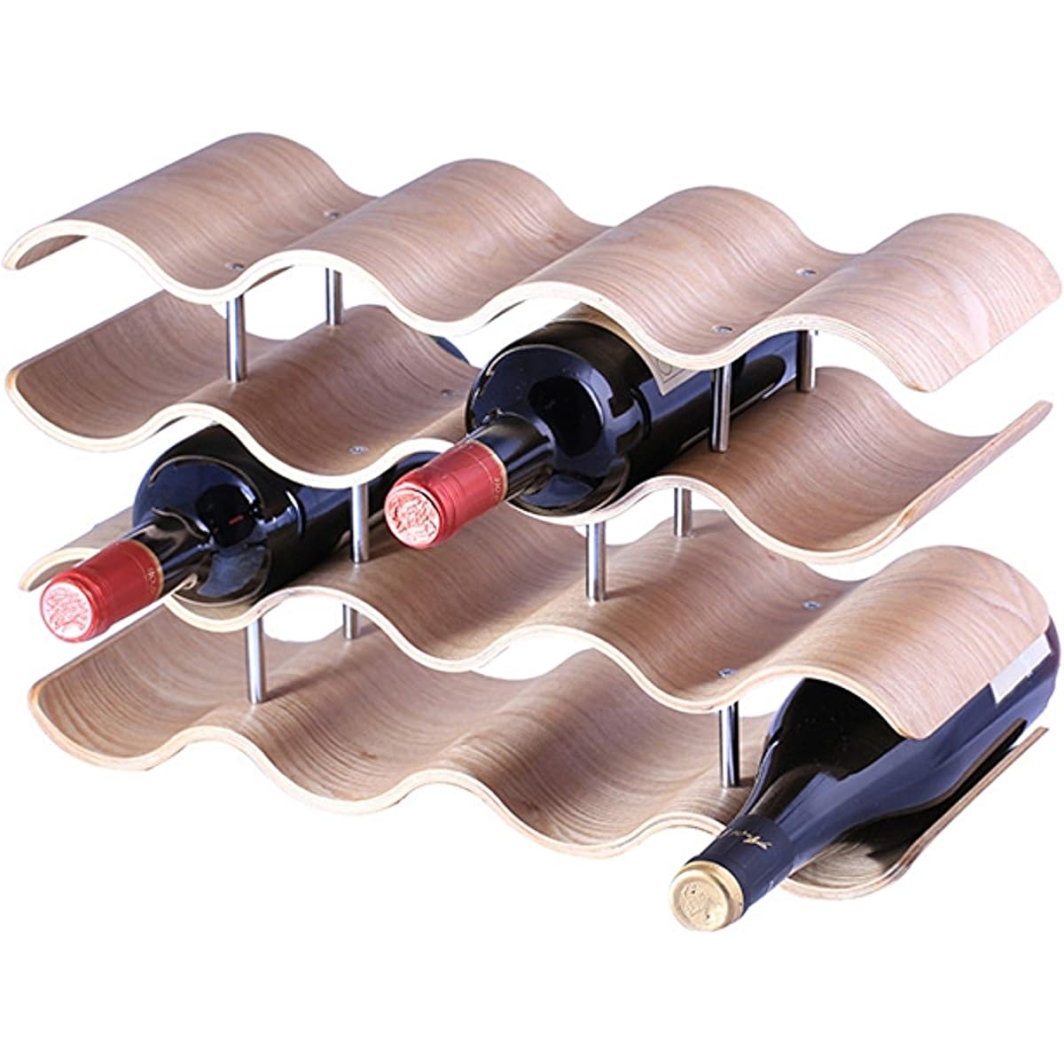 [Natura Style] Wooden Wine Rack Stylish Display Interior (for 14 bottles)
