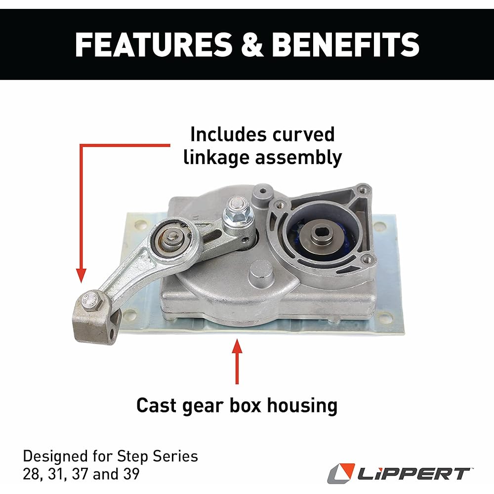 KWIKEE Replacement Electric RV Step Gear Box Consolidated parts B Step Series 28 31 37 39 Cast Housing 8.25 inch x 3.35 inch x 4.25 inch --1101426