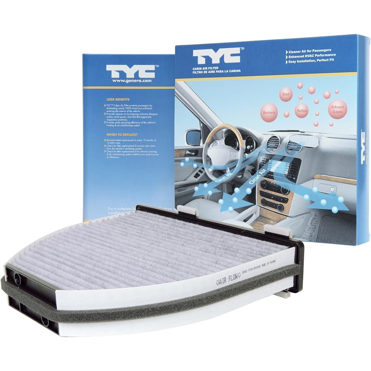 TYC Cabin Air Filter 2008-2016 Mercedes-Benz C class compatible