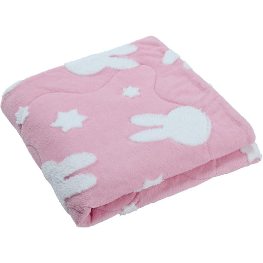 Nishikawa Miffy Half Blanket 140X100cm Washable Silhouette Okao & Star Pattern Sleep Time Dick Bruna DB3662 Pink FE73503030