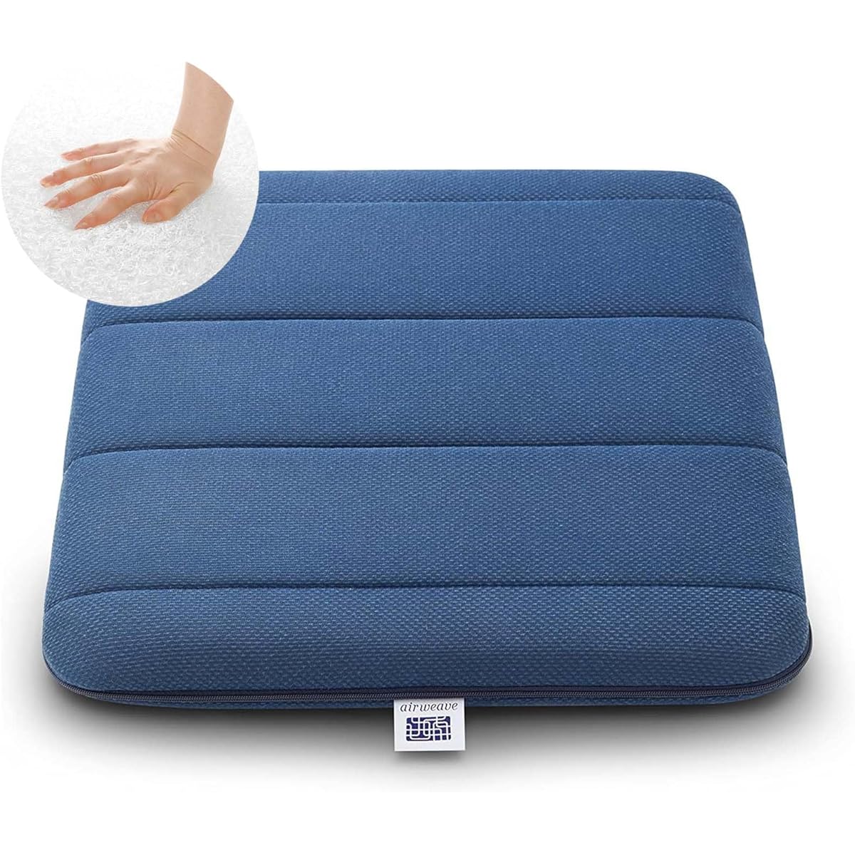 Airweave Cushion Navy Chair Doesn't Hurt Your Butt High Resilience Washable Desk Work 4-257011-NV-1 Approximately Width 39cm x Length 39cm x Thickness 5cm Present Made in Japan Breathable