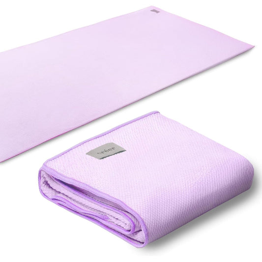 créer Yoga Rug Yoga Towel Hot Yoga Anti-Slip Lightweight Storage Case Included (Light Purple)