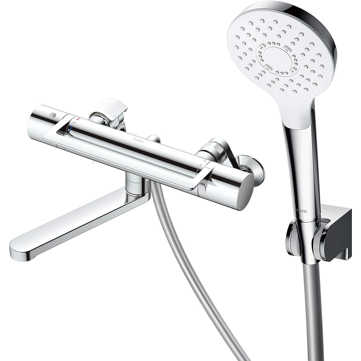 TOTO Bathroom Wall Mounted Thermostatic Mixer Faucet Arch Handle Type Comfort Wave Shower (Plating) For General Areas TBY01406J