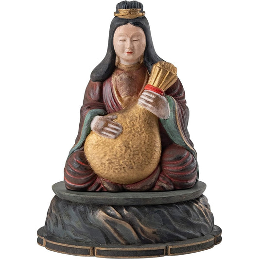 《Gotokusan Mizusawaji Temple Eye Opening Memorial Service Completed》Ryuo Benzaiten (Wooden: Japanese Cypress, Antique Painting)_Benzaiten Buddha Statue Wood Carving Prayer Open Eye Seven Lucky Gods (Ryuou Benzaiten)