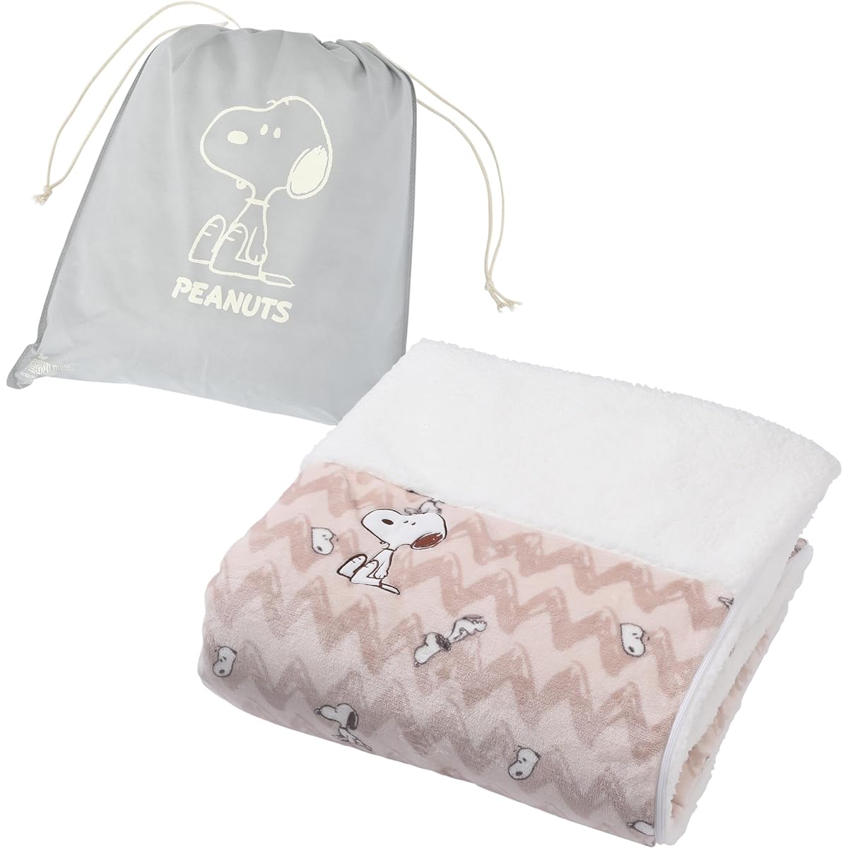 nishikawa [Nishikawa] Snoopy Warm Duvet Cover, Single, Washable, Sheep-like Fluffy Fabric, 8 Preventing Straps, One Point Embroidery, PN3550ZG, Greige, PI03750922