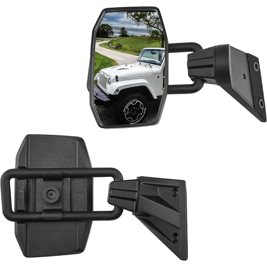 QMPARTS Mirade Affor Wrangler compatible vibration & Swingy side view mirror Easy installation Doores side Quick Release WRANGLER for driving WRANGLER JK JK JKU 2007-2018