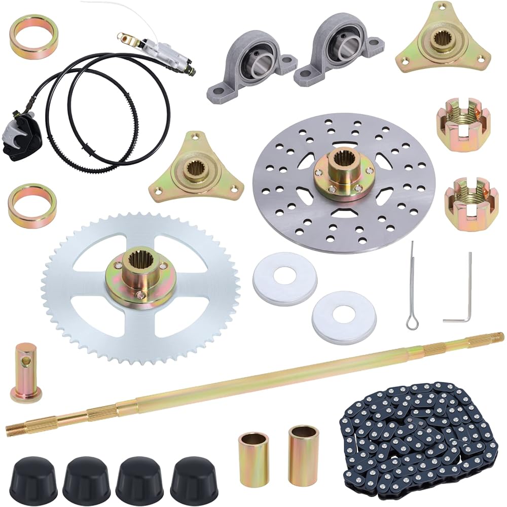 Go-kart Live Axle Kit 29" Axle Length Rear Wheel Axle Assembly Kit Compatible with Go Kart Mini ATV Quad Bike Buggy