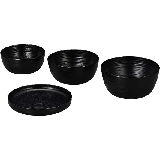 Ishikawa Shikhodo Small Bowl Black 13.8cm ISS812 4 pieces