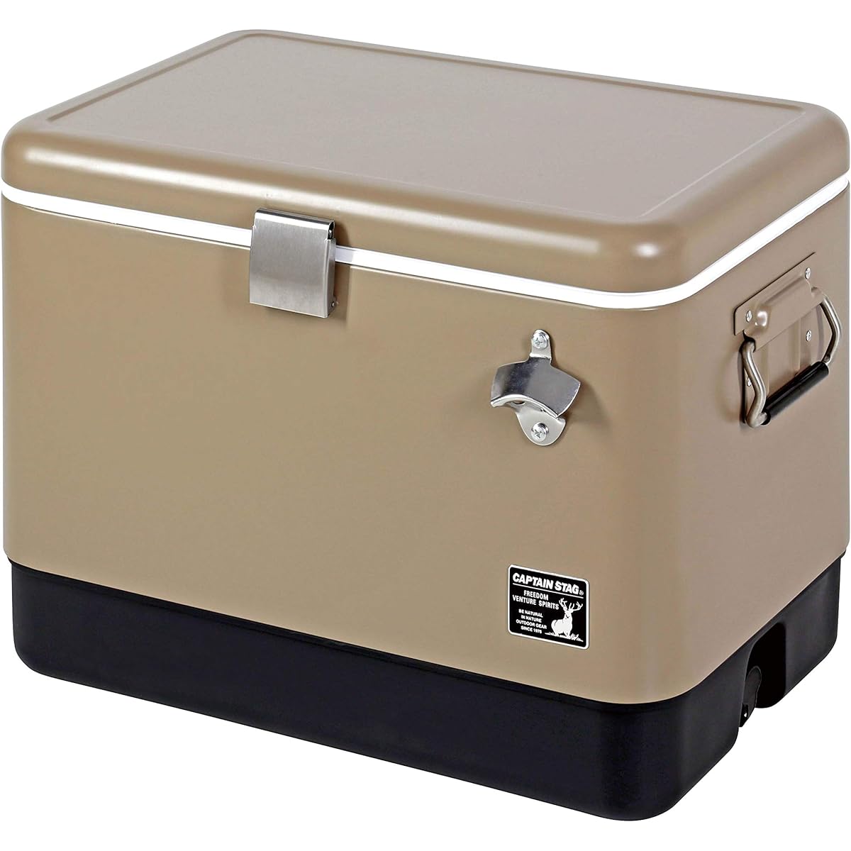 CAPTAIN STAG Cooler Box Steel Foam Cooler Capacity 51L Comes with drain plug and bottle opener Khaki UE-80