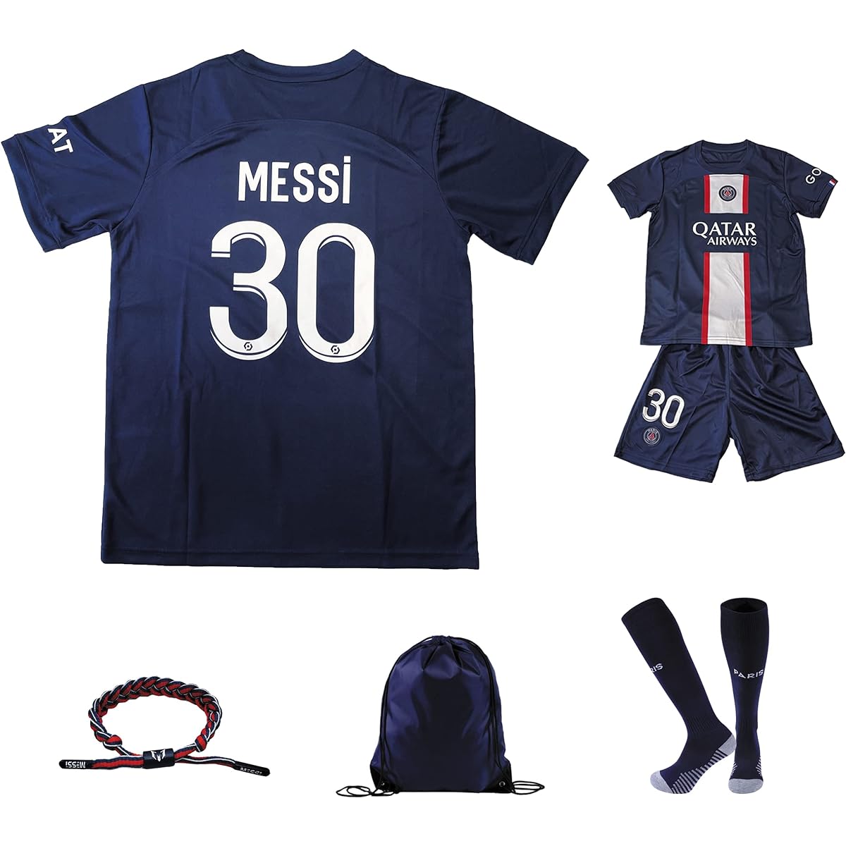 [kaka&nyunyu] Soccer Uniform 22-23 PSG Paris Saint-Germain Messi Children Adult Uniform Number Practice Wear Breathable Quick Dry Present Junior Replica Jersey