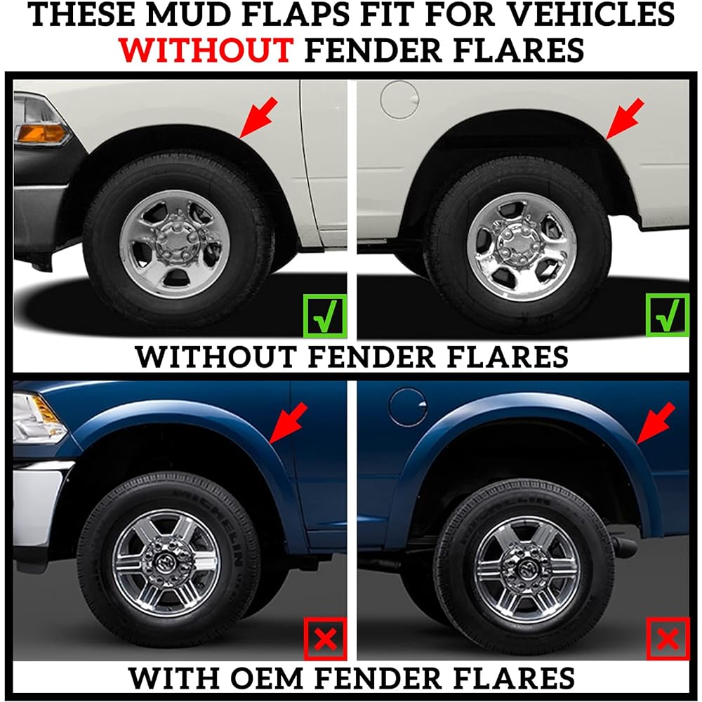 Kewisauto Mad Flap Splash Guard Dodge Challenger 2015-2023 front and rear Mad Slash Guard Kit High durable dodge challenger 2015-2023 (4-piece fender flare)