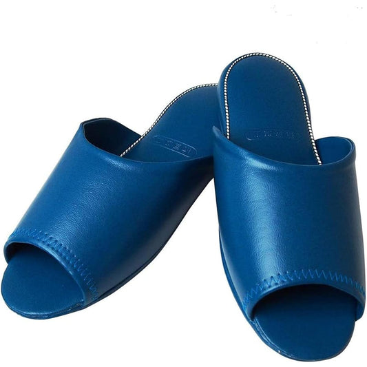 [Basic Standard] Women's Slippers/Room Shoes Slippers Commercial Set 30 Pairs Antibacterial Marked For Guests Indoor Vinyl Slippers Open Front Navy M Size 26cm