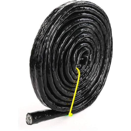 AC PERFORMANCE 15mm ID Black Sir Conde Coating Fiber Glass Heat Shield Fire Sleeve Horse Line & Inner Diameter for Electrical Wiring 0.6 inches 10 feet