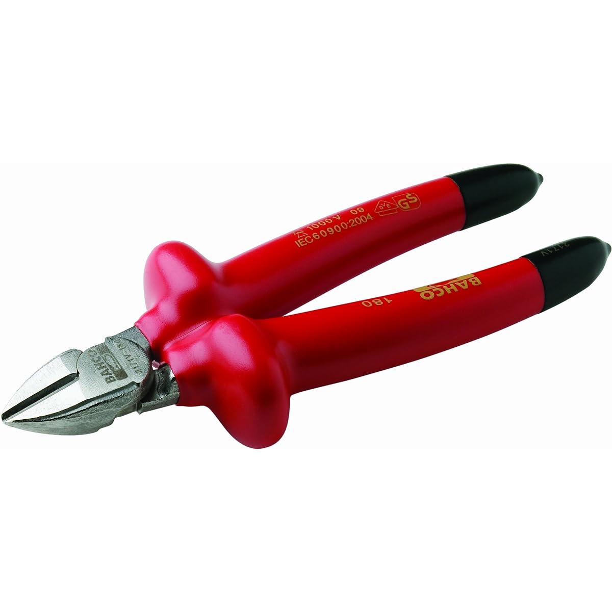 BAHCO Side Cutting Plier with Insulated Handles 1000V Powerful Nipper for Both Soft and Hard Wires 2171V-180