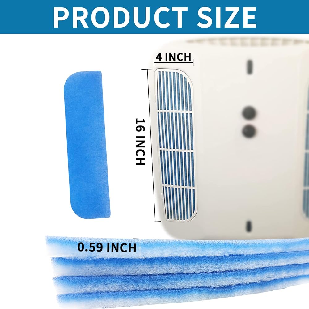 TIKFOAM RV AC Filter 4 inch x 16 inch RV Air filter AC 135G Filter MERV 6 Original Standard AC filter [Filter 4]