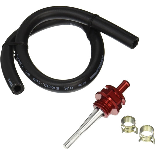 SHIFT UP Breather Oil Filler Cap [With Level Gauge] Inner Diameter 8mm Rubber Hose 50cm [Red] 205024-02