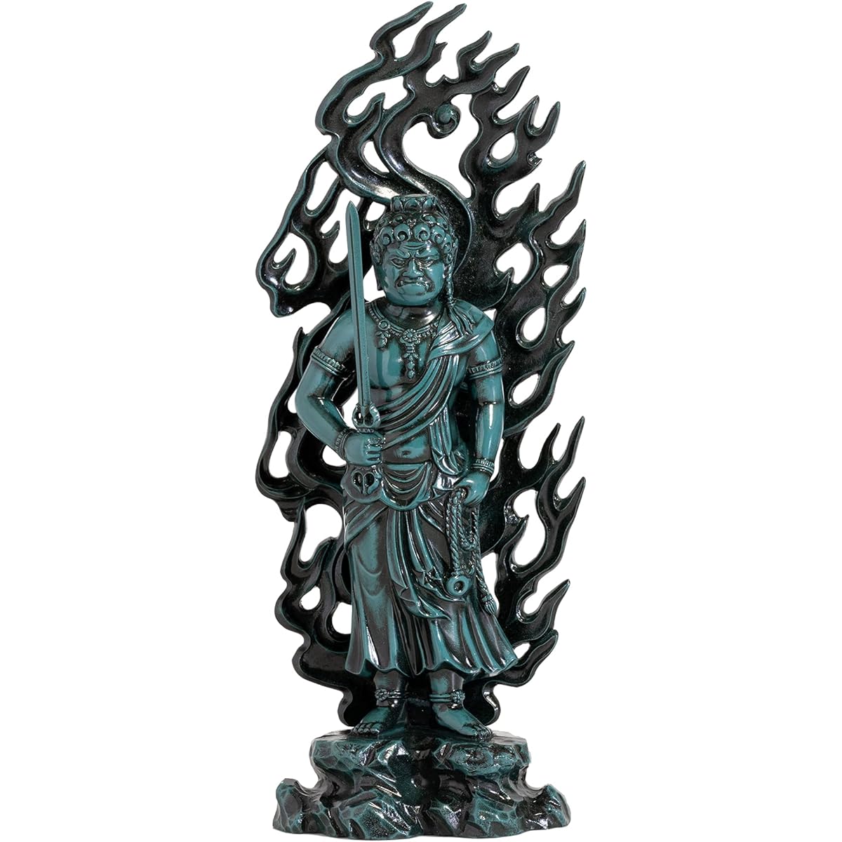 Buddha statue Fudo Myo-o 21cm (bronze painted) Buddhist sculptor: Hideun Makita Prototype ___ (born in the year of the Rooster) Twelve Zodiac Guardians Zodiac Takaoka Copperware (Fudo Myoo/L_b)