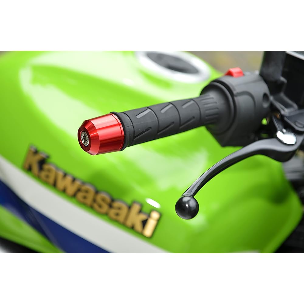 POSH Motorcycle Supplies Handlebar End Middle Weight Bar End Kawasaki Genuine Handle M8 Type ZRX1200DAEG and Others Red 032579-02-10 Bar End Cap