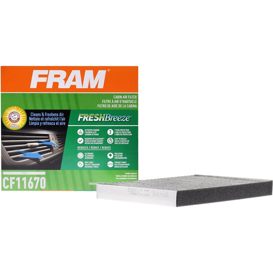 Fram Fresh Breeze Cabin Air Filter Arm & Hammer Baking Soda CF11670 For Ford Car