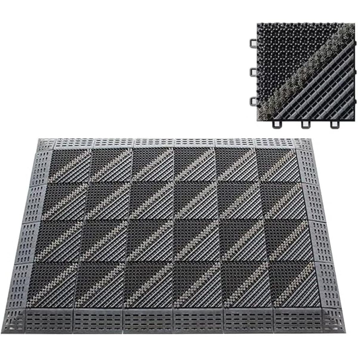 MMETARO Anti-Slip Mat, Outdoor 60 x 90cm, Non-Slip Mat, Connectable, For Commercial Use, Nursing Care Facilities, Entrance Mat, Stays In Place, Removes Mud, Washable, Aisle, Corridor, Balcony, Corridor, School, Pool, Parking Lot