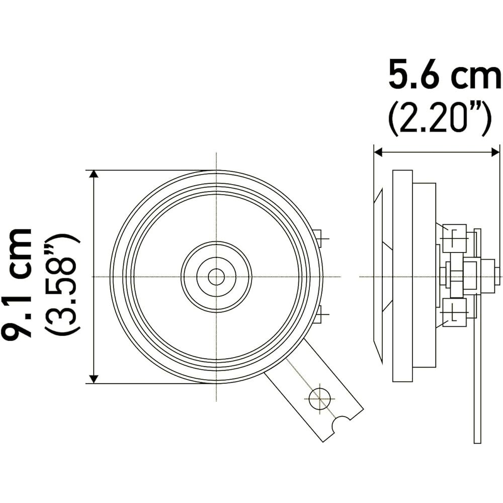 Hella 002768821 Black 92mm 24V Disk Horn Kit (Universal Fit)