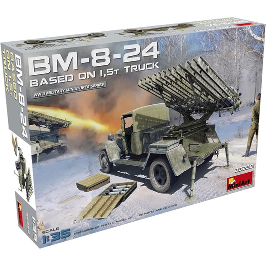 Miniart 1/35 Soviet Army BM-8-24 Katyusha Cannon/1.5t Truck Mounted Plastic Model MA35259