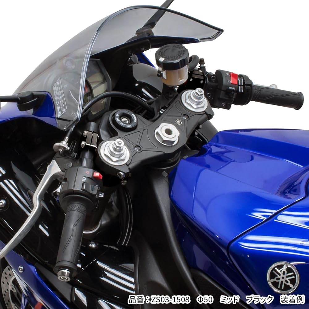 ZETA PILOT Handle MID Aluminum Alloy (A6061-T6) Clamp Part: Titanium Color/Handlebar: Black Handle Bracket Height: 25mm Fork Diameter: φ50 ZS03-1502