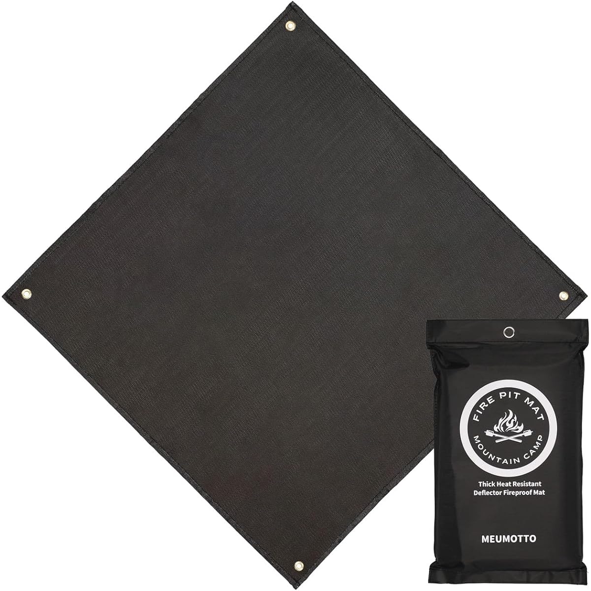 MEUMOTTO Bonfire Sheet [High Fire Resistant Model] Spatter Sheet Bonfire Stand Sheet Heat Resistant Fire Retardant Fire Retardant Welding Wood Stove Barbecue Stove BBQ Bonfire Lawn Protection Storage Bag Included Non-Stinging