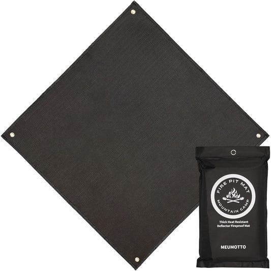 MEUMOTTO Bonfire Sheet [High Fire Resistant Model] Spatter Sheet Bonfire Stand Sheet Heat Resistant Fire Retardant Fire Retardant Welding Wood Stove Barbecue Stove BBQ Bonfire Lawn Protection Storage Bag Included Non-Stinging