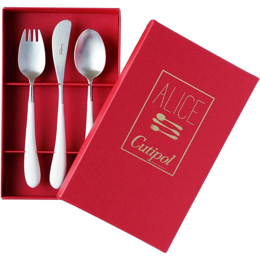 Cutipol Alice Set White/Matte Silver Children's Cutlery Set