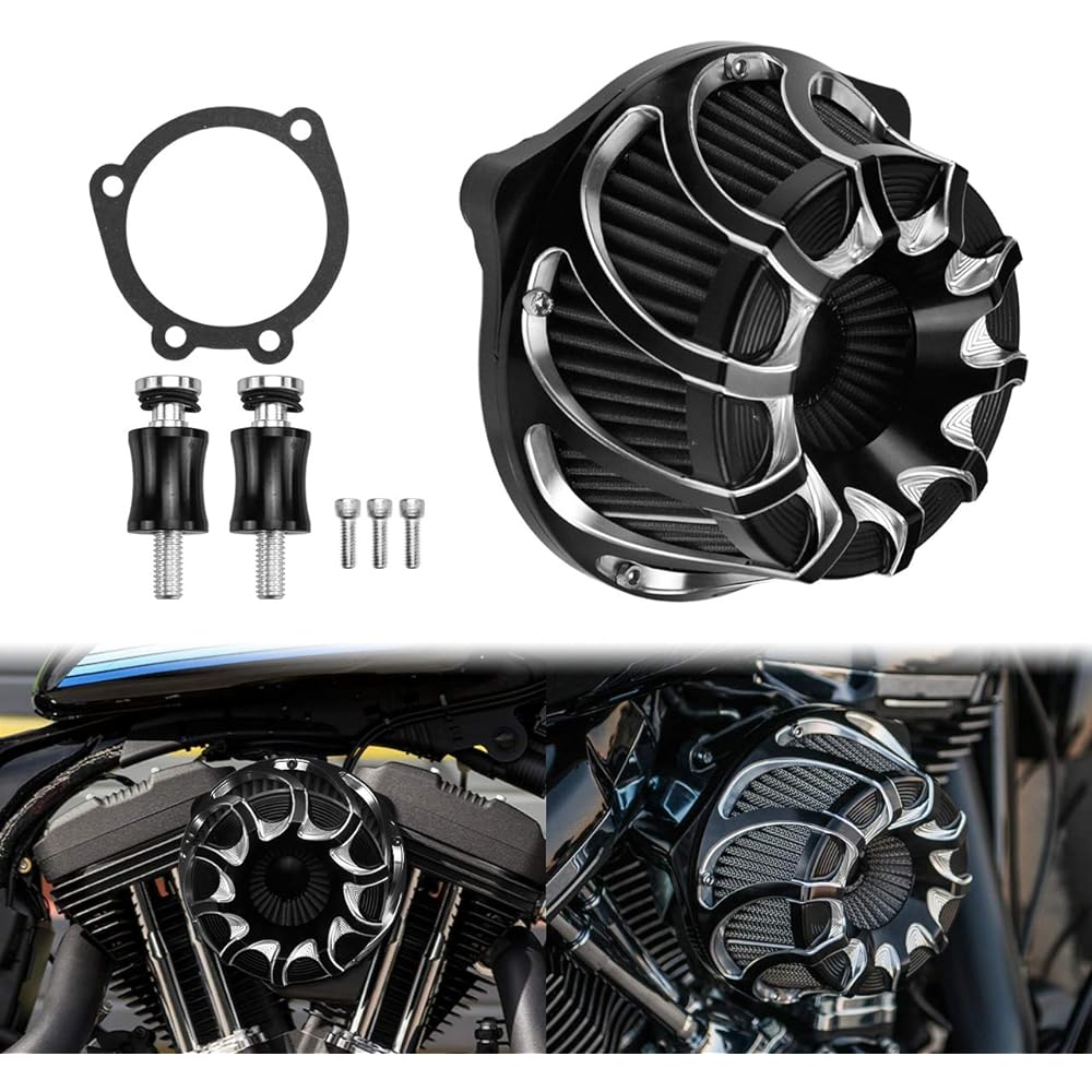 YHMTIVTU Motorcycle Intake Air Cleaner Air Filter for Harley Dyna Softail Touring