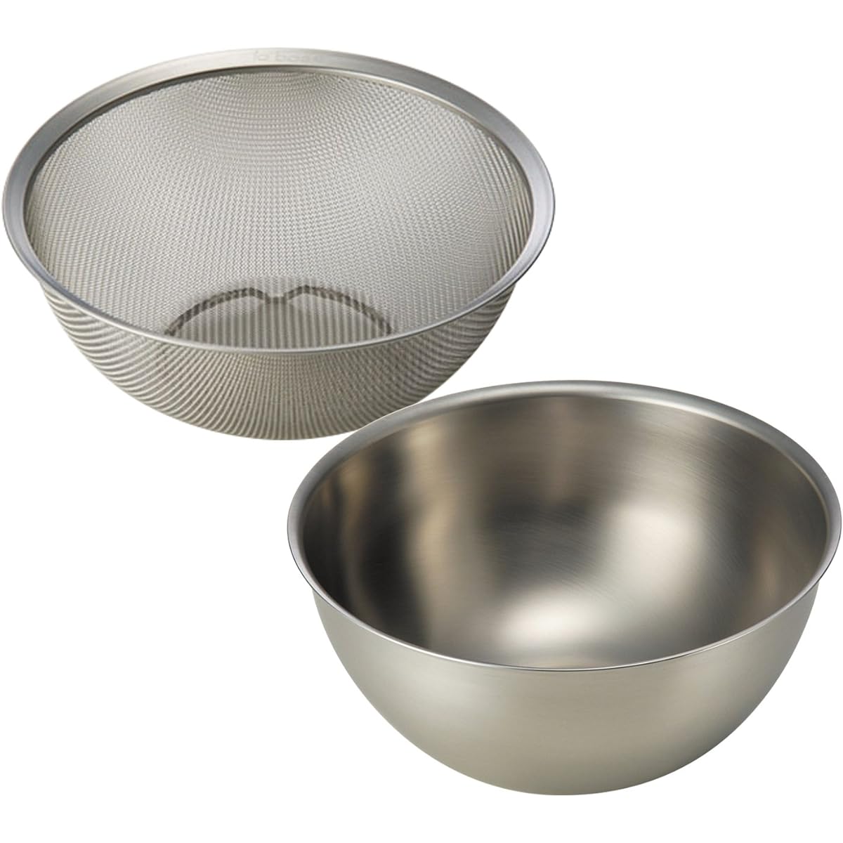 La Base Tsubame Sanjo Stainless Steel Round Colander & Bowl Medium 2 Piece Set Made in Japan la base Yoko Arimoto LB-9354